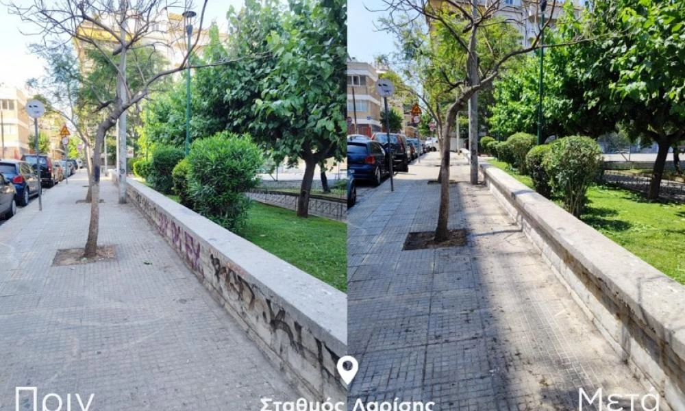 Δήμος Αθηναίων: Μεγάλη επιχείρηση «αντιγκράφιτι» στην πλατεία Λαρίσης και το πάρκο Δεξαμενής
